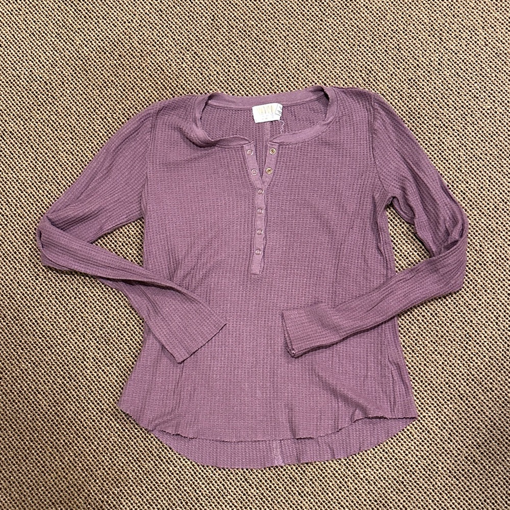 Women's mauve thermal Long Sleeve Top